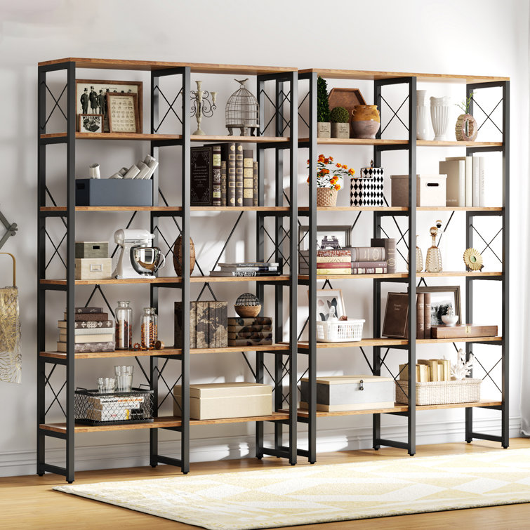 Double on sale etagere bookcase